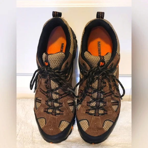 Merrell Men's Athletic Shoes in Brown and Orange - Picture 2 of 7